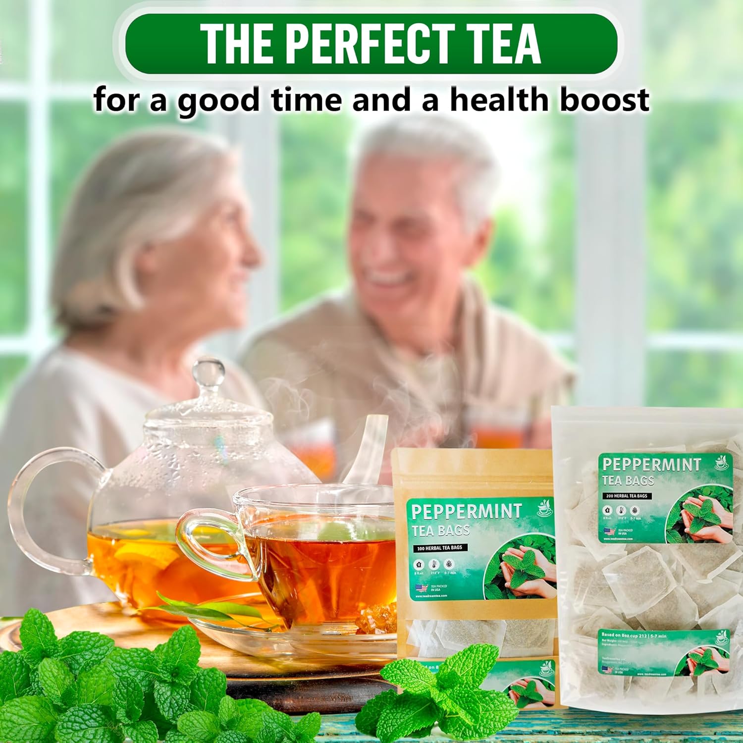 TeaDreamTea Peppermint Tea - Mint Tea Bags - Alleviates Digestive Discomfort | Herbal Tea - Aromatic & Caffeine Free - Bulk (300 Teabags)