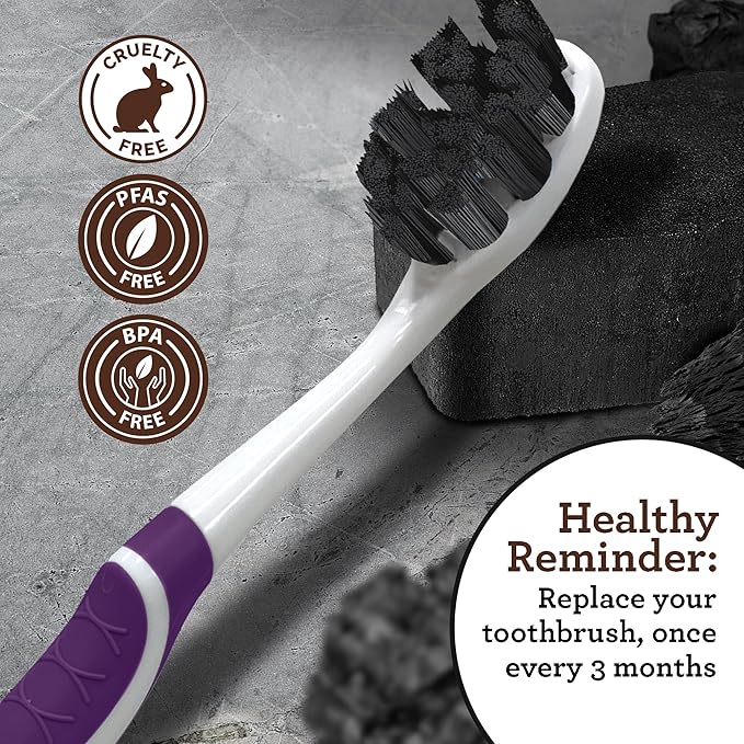 GuruNanda Butter on Gums Charcoal Toothbrush - 8,000+ Softex Bristles for Sensitive Teeth & Gums, Aids in Teeth Whitening, Extra Soft (2 Count)