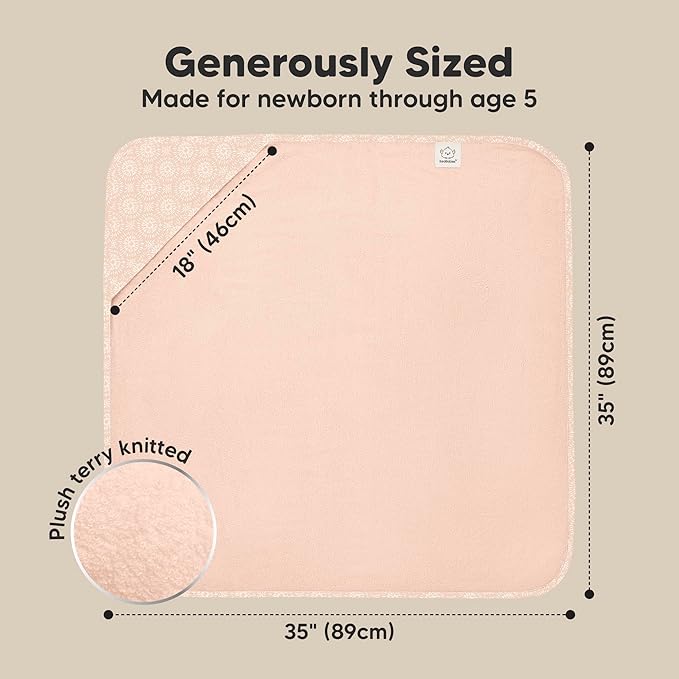KeaBabies Hooded Baby Towel for Newborn - Viscose Derived from Bamboo Large Baby Bath Towels with Hood for Boys, Girls, Toddler, Extra Absorbent & Soft Newborn Bath Essentials (Pink Crystal, Regular)