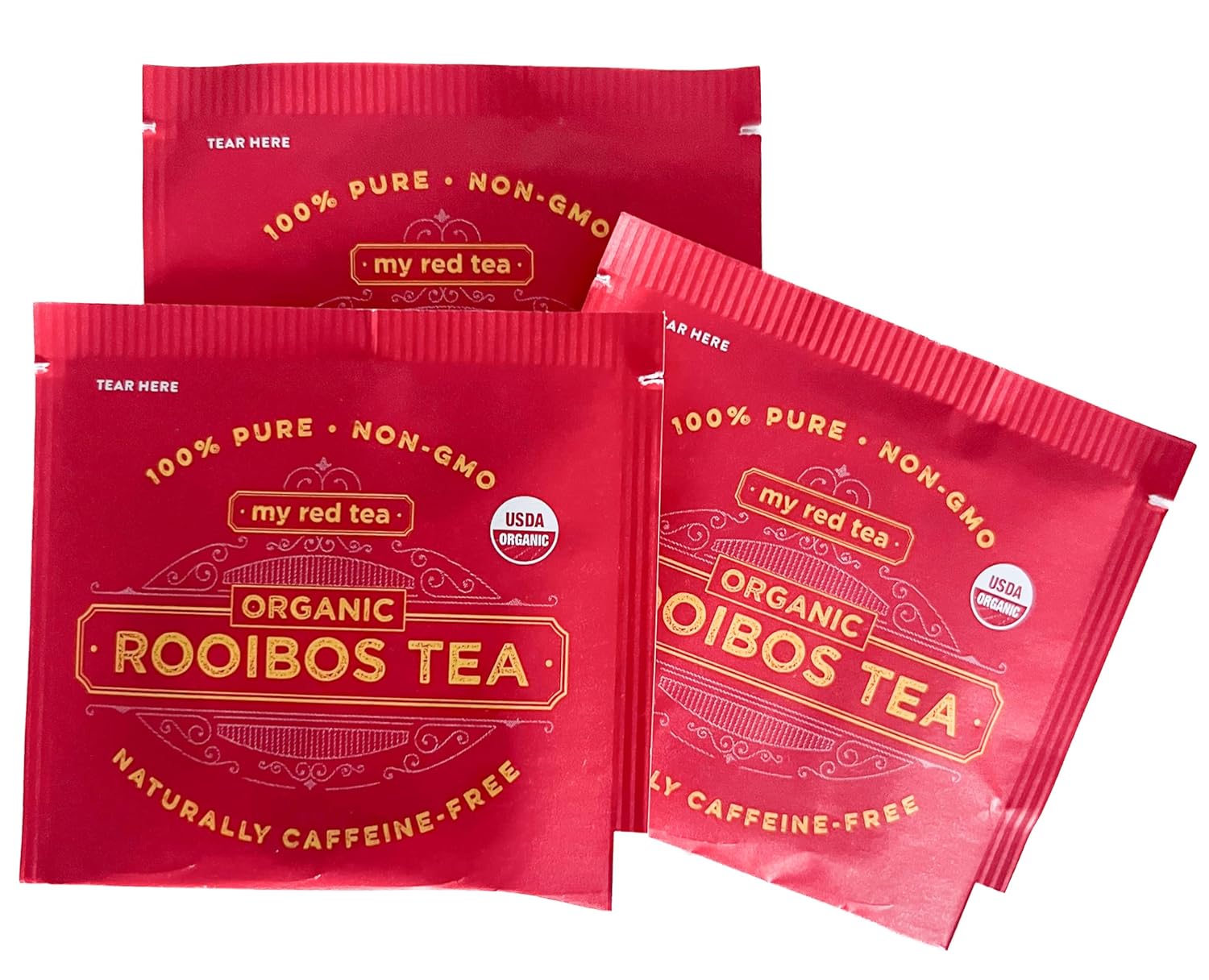 My Red Tea | USDA Organic Rooibos Tea | 40 Tagged Teabags | Single-Origin, Farmer-Friendly, Caffeine-Free | Sustainably Farmed in South Africa | Pure & Natural