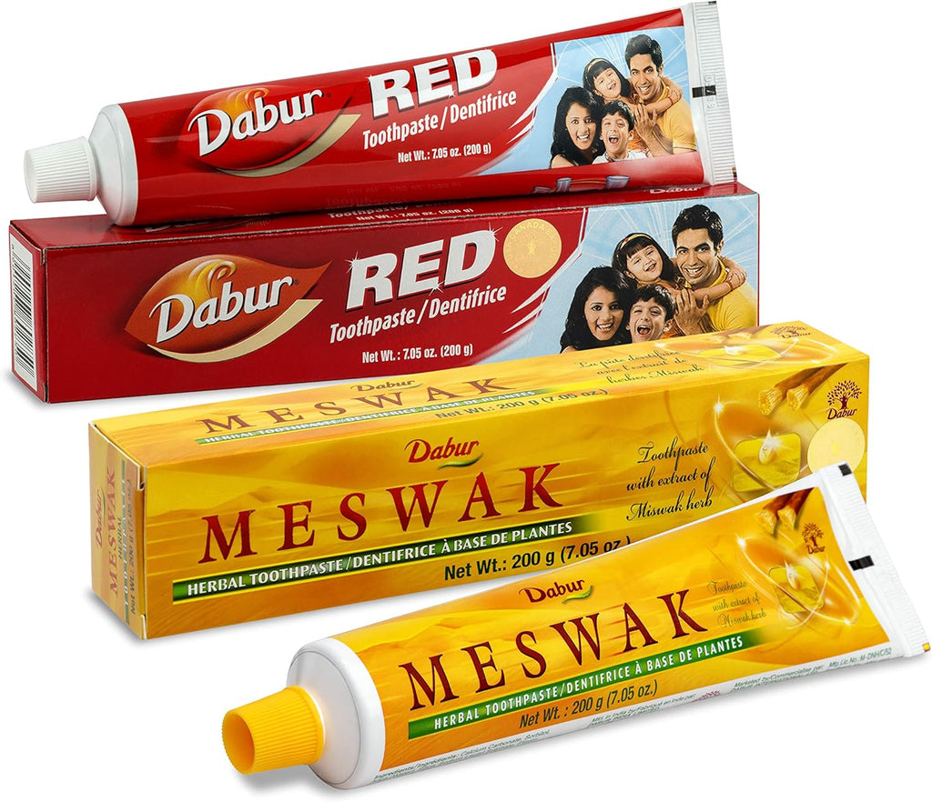 Dabur Meswak Toothpaste - Fluoride Free Toothpaste, for Oral, Gum Health & Dental Care. with Miswak Essence, Daily for Oral Care (Pack of 3)