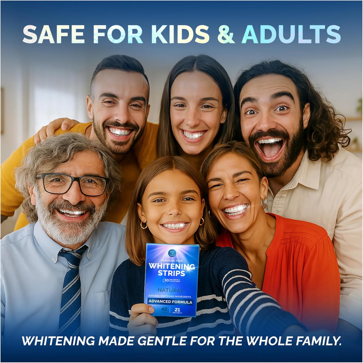 Whitening Strips for Sensitive Teeth 21 Treatments, Mint – Enamel Safe, Peroxide-Free Coconut Teeth Whitening Strips with Natural Enzymes – Gentle White Stips for Sensitive Gums & Daily Oral Care