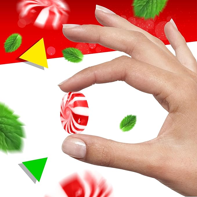 Sugar-Free Peppermint Pinwheel Starlight Mints | 1 Pound Bag | Individually Wrapped Hard Candy 635909