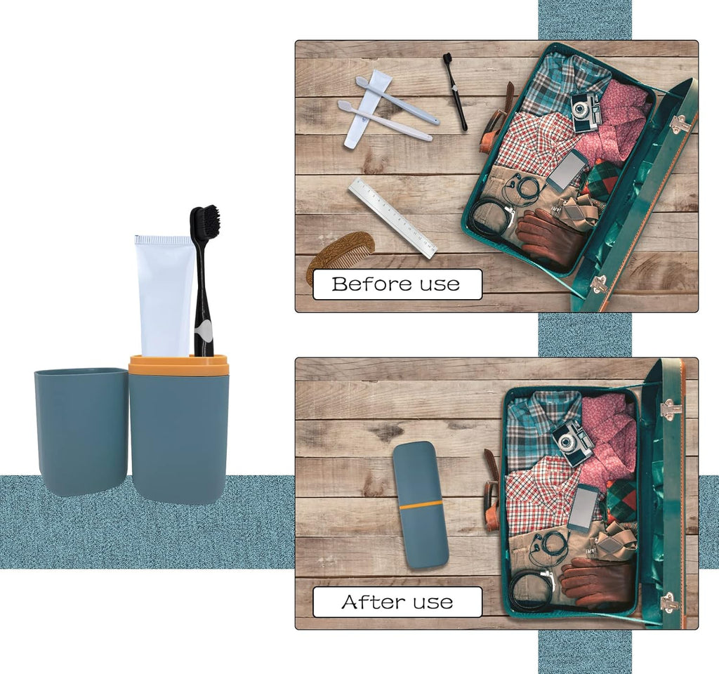 Travel Toothbrush Cup Case, Toothbrush Travel Container Portable Travel Toothbrush Holder Toothpaste Storage for School Camping Business Trip Bathroom