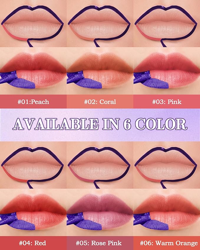 Lip Stain Peel Off, Waterproof Long Lasting Qiciy Tattoo Lip Gloss Color Peel Off Lips Tint Stain, Transfer-Proof Matte Tinted Lips Liner, High Pigmented Tattoo Lipstick Makeup Gifts for Women-04 Red