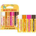 Burt's Bees Lip Balm Party Pack - Birthday Cake, Waffle Cone, Strawberry Shortcake, and Cookies & Cream, All Day Moisturizer, Tint-Free, Natural Origin Conditioning Lip Treatment, 4 Tubes, 0.15 oz.