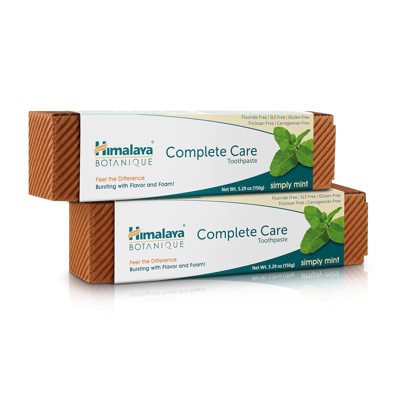Himalaya Botanique Complete Care Toothpaste, Herbal, Mint Flavor, Fights Plaque, Freshens Breath, Fluoride Free, No Artificial Flavors, SLS Free, Cruelty Free, Foaming, 5.29 Oz, 2 Pack…