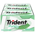 Trident Purely Spearmint Sugar-Free Chewing Gum, 12 Packs of 14 Pieces (168 Total Pieces)
