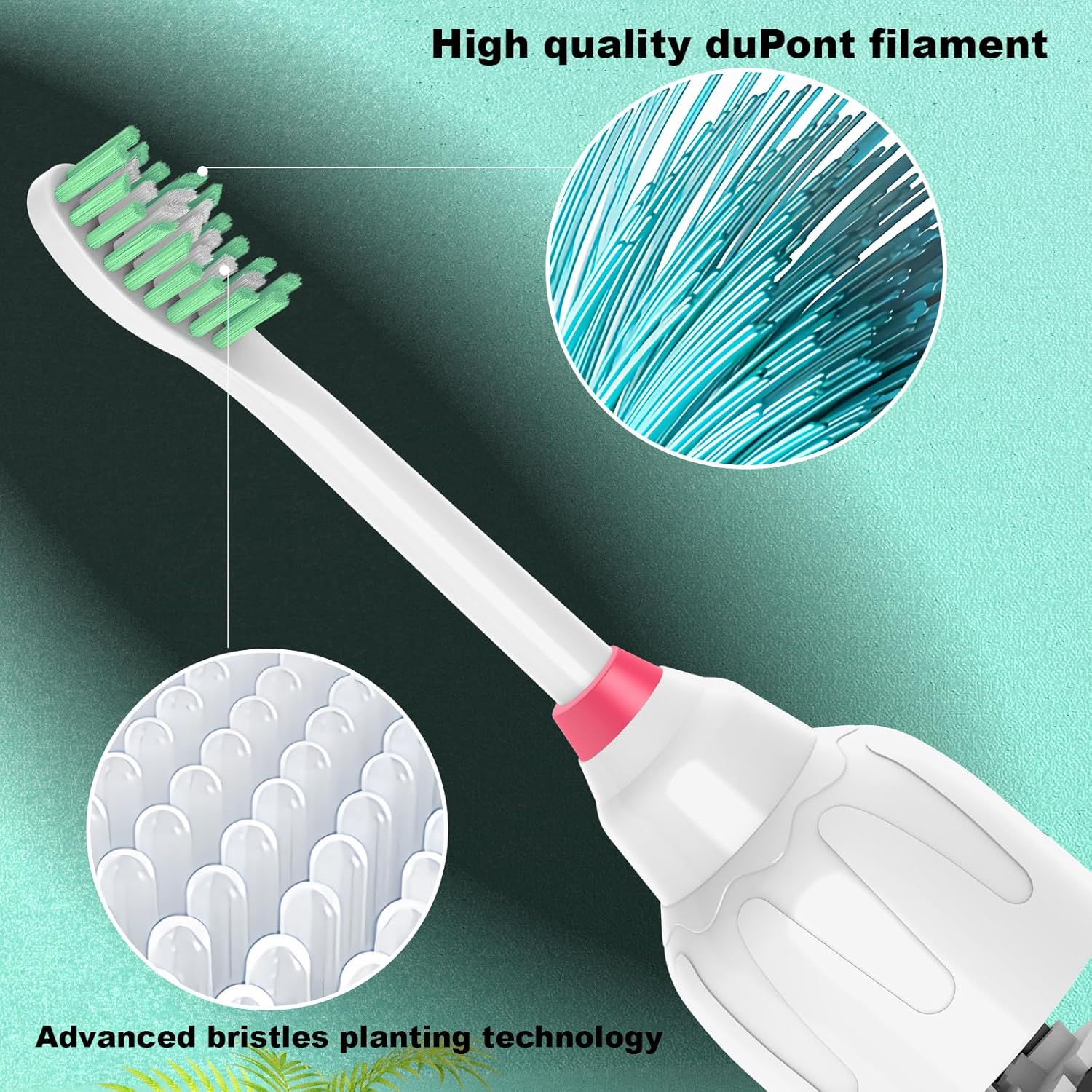 Replacement Toothbrush Heads for Philips Sonicare E Series,Compatible with Sonicare Essence, Elite, Advance, CleanCare Screw-on Electric Toothbrush HX7022/66 HX7023/64,HX7023/30,4 Pack with Caps ﻿