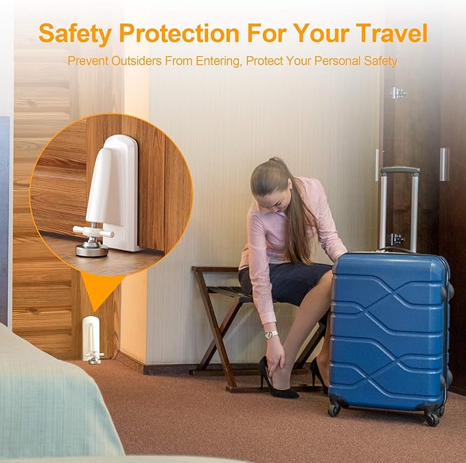 Portable Door Jammer for Travel - Door Stoppers Security Anti Theft,Apartment Hotel Room Protection - Door Lock Stopper Security Device for Women/Homeowner/Children/Tourist Safety