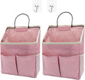 2pcs Wall Hanging Storage Bag,Wall Hanging Organizer Bags with Pockets, Wall Organizer Storage for Dormitory Bathroom Bedroom Kitchen(Pink)