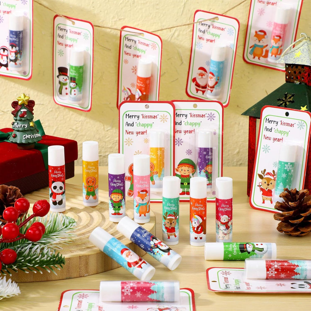 Christmas Lip Balms Bulk Christmas Party Gifts Favors Stocking Stuffers Holiday Lip Balms Employee Staff Team Appreciation Gifts Thank You for Teacher Coworkers
