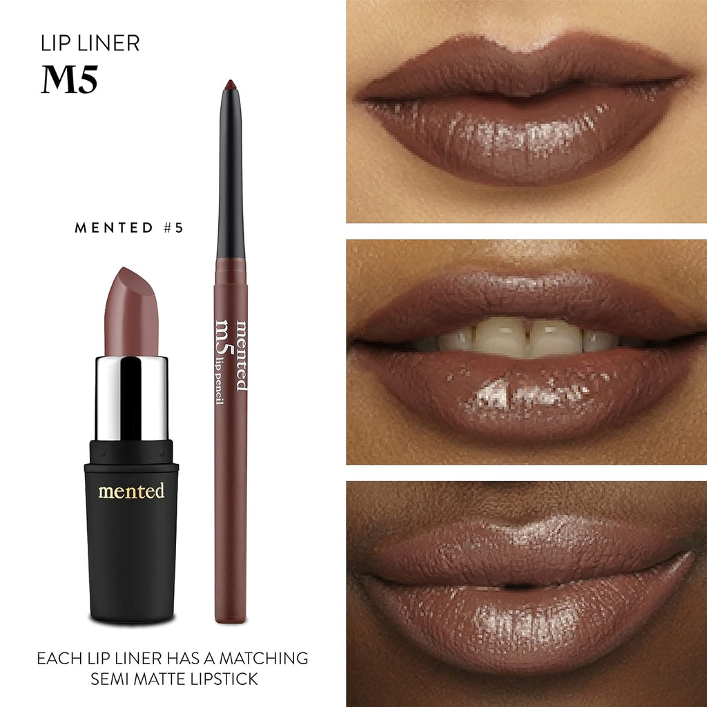 Mented Cosmetics Lip Liner for Women, Dark Brown Lipliner Lip Pencil, Waterproof Lipliner, Vegan + Cruelty Free Makeup, M5