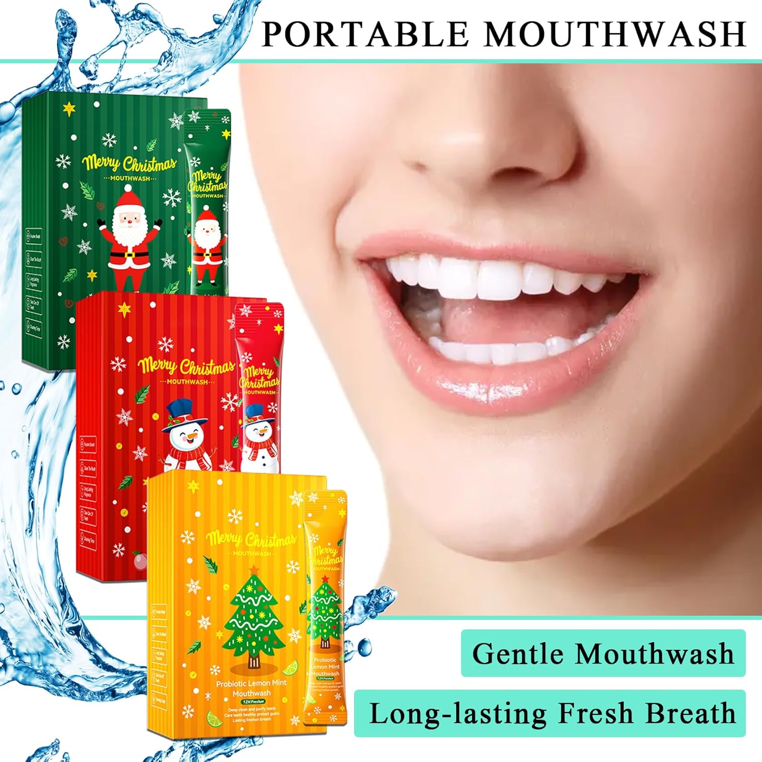 Travel Size Mouthwash,Mini Mouthwash Travel Size Bulk Portable Mouth Wash Set,Individual Small Travel Mouth Wash Packets for Fresh Breath(Pack of 60) A42
