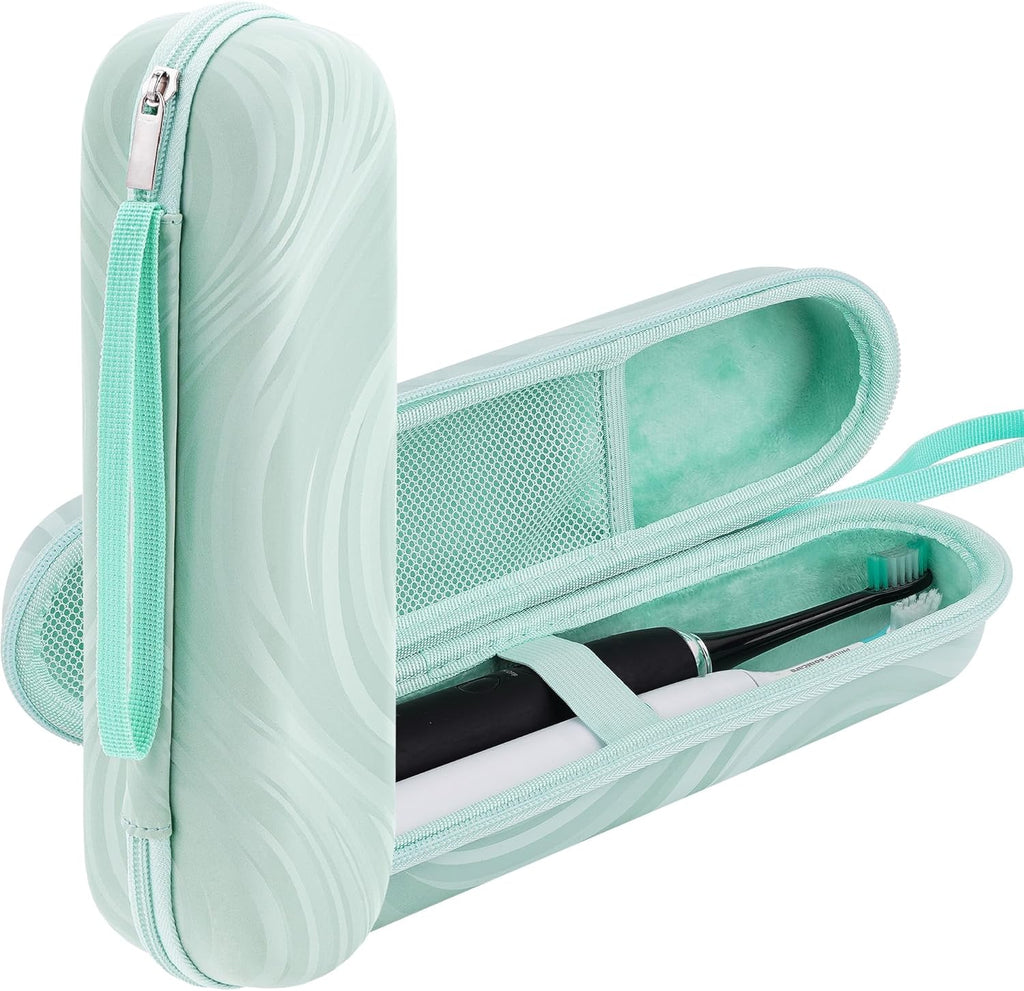 Electric Toothbrush Case, Carrier Bag for Travelling, Portable Toothbrush Carrying Case Holder Compatible with AquaSonic, Sumkyle, Oral-B iO Series, Philips Sonicare. (Green)