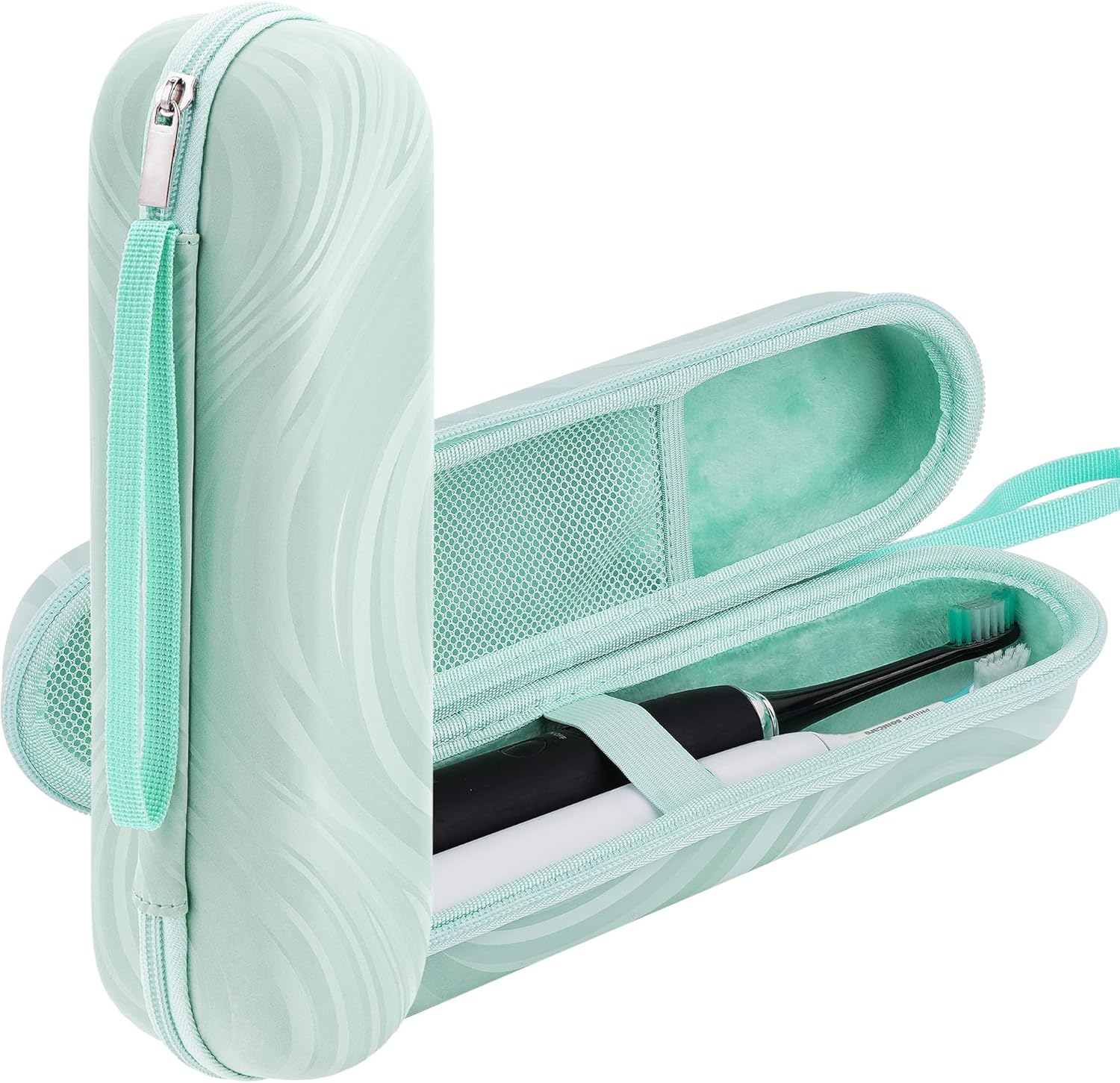 Electric Toothbrush Case, Carrier Bag for Travelling, Portable Toothbrush Carrying Case Holder Compatible with AquaSonic, Sumkyle, Oral-B iO Series, Philips Sonicare. (Green)