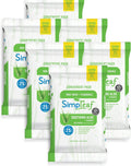 Simpleaf Flushable Wet Wipes Aloe Vera| Eco-Friendly, Paraben & Alcohol Free | Hypoallergenic & Safe for Sensitive Skin | Soothing Aloe Formula | (6 x 25 Counts Convenient Pack) 150 Counts Total