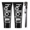 Hello Activated Charcoal Epic Teeth Whitening Fluoride Free Toothpaste and Toothbrush, Fresh Mint and Coconut Oil, Vegan, SLS Free, Gluten Free and Peroxide Free, 4 Ounce (Pack of 2)