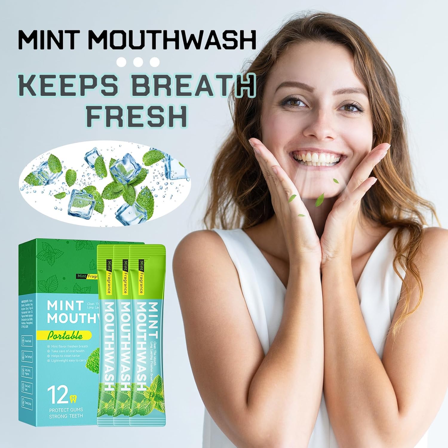 Travel Mouthwash,Mini Travel Size Mouthwash for Fresh Breath,Refreshing Mint Flavor Travel Mouth Wash for Individual Packet Design