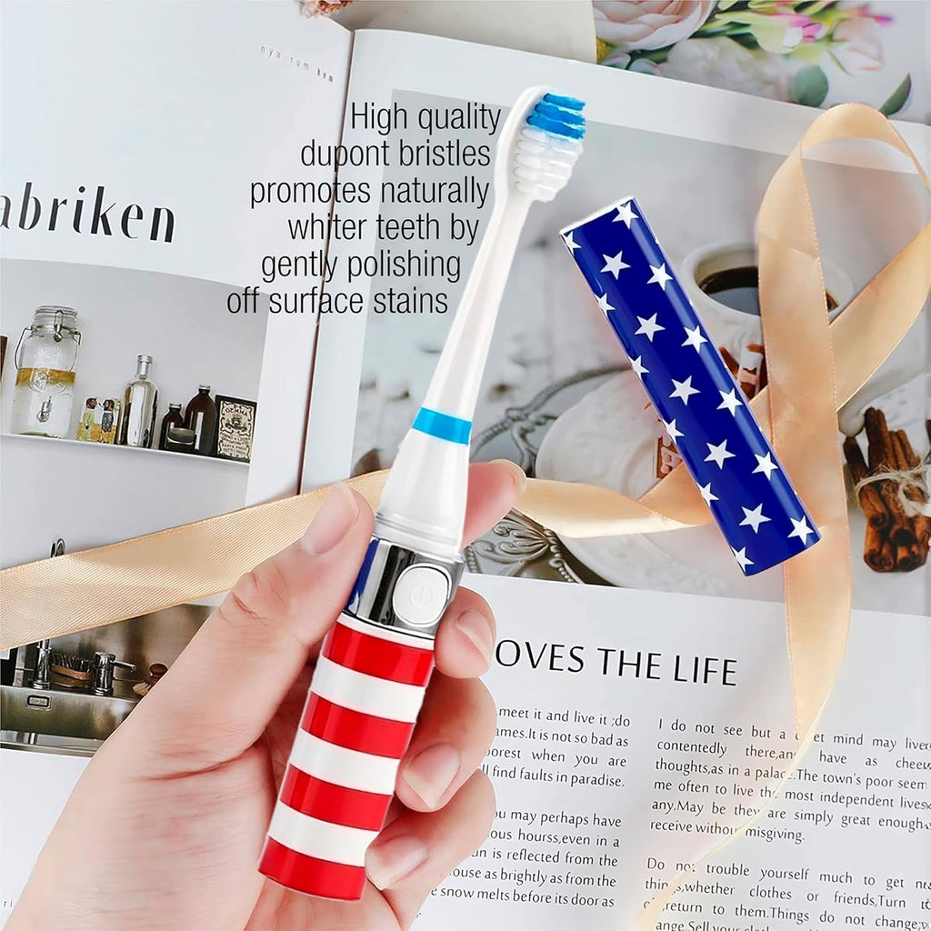 Pursonic Portable Sonic Toothbrush Battery Operated, Battery Included, 3 Brush Heads Included, 22,000 Strokes Per Minute, Brush On The Go (USA)