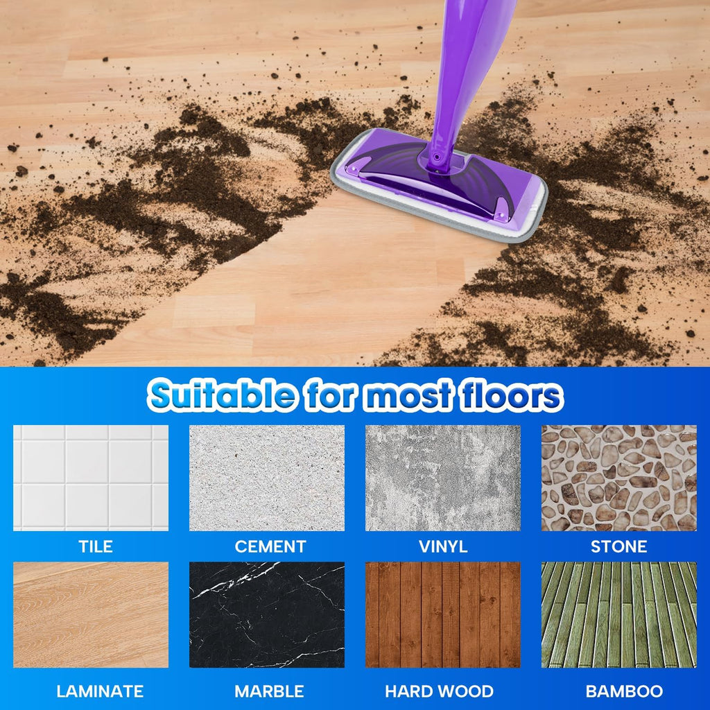 3 Pack Reusable Mop Pads Compatible with Wet Jet Mops, Wet Jet Pads Refills, 12-inch Washable Microfiber Mop Pads for Floor Cleaning Wet Dry Use for Any Floor Types