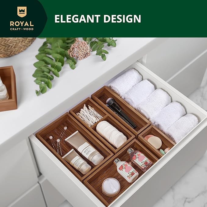 ROYAL CRAFT WOOD Premium Carbonized Bamboo Sticky Note Holder – Elegant & Durable Post-It Note Dispenser for Office Desk Organization