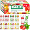 DMSKY 240 Pack Lip Balm, Natural Lip Balm Bulk with Vitamin E and Coconut Oil, Christmas Stocking Stuffers, Christmas Gifts for Women Girls-12 Flavors