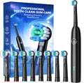 Rotating Electric Toothbrush with 8 Brush Heads for Adults and Kids, 3 Modes Rechargeable Power Toothbrush with 2-Minute Smart Timer, 45-Day Battery Life