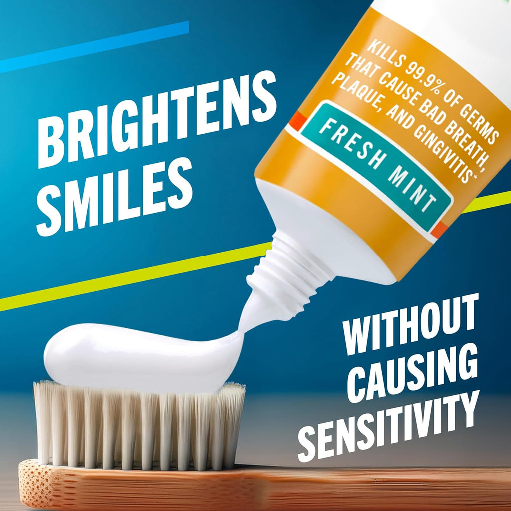 TheraBreath Deep Clean Toothpaste, Kills 99.9% of Germs That Cause Bad Breath, Gingivitis & Plaque (1), Gentle Teeth Whitening with Fluoride for Anticavity Protection, Fresh Mint, 4 Oz, 2-Pack