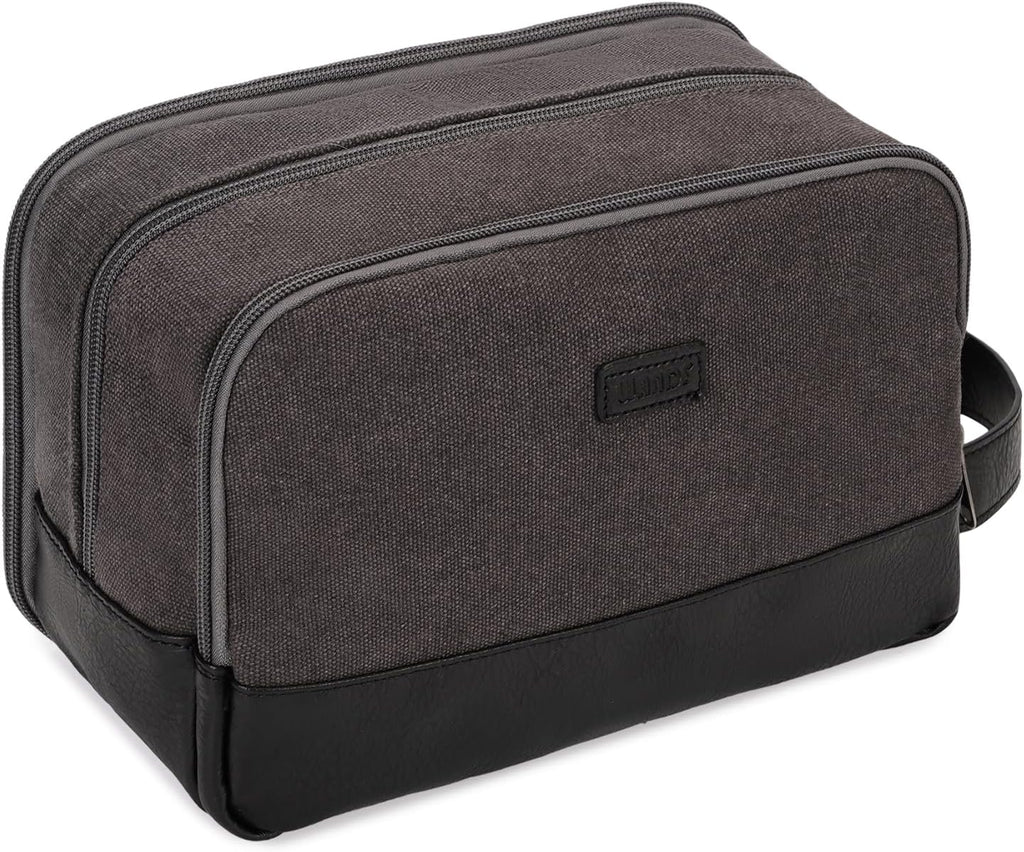 WANDF Travel Toiletry Bag for Men Large Toiletries Shaving Bag Water Resistant Hanging Dopp Kit Travel Accessories Bag for Women Men (Dark Grey)