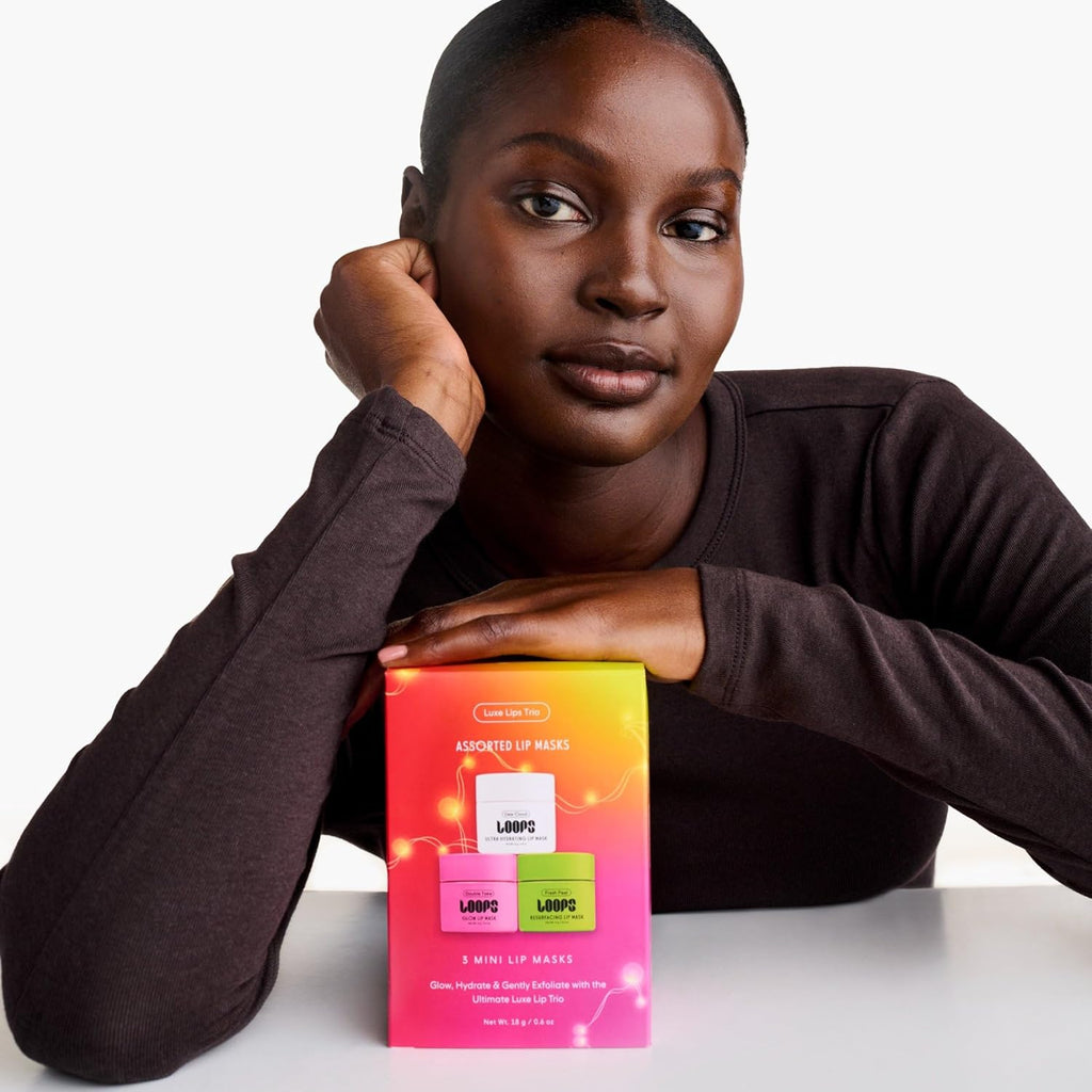 LOOPS Luxe Lips Trio Ultra Hydrating Lip Masks - Exfoliate, and Restore Hydration Below the Surface - Lip Balm - Gifts for Women