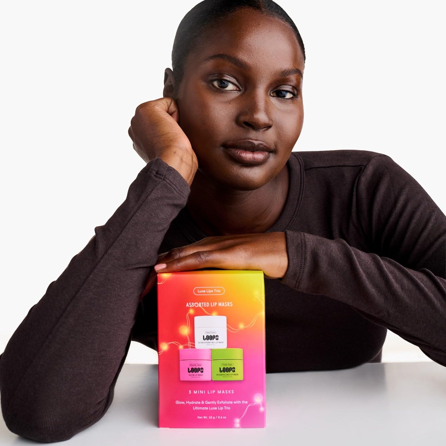 LOOPS Luxe Lips Trio Ultra Hydrating Lip Masks - Exfoliate, and Restore Hydration Below the Surface - Lip Balm - Gifts for Women