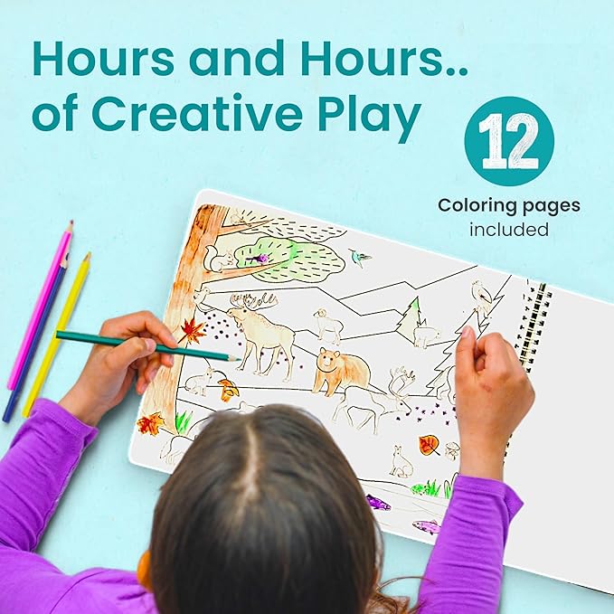 Cupkin Animal Sticker Book Activity for Kids, Toddler Airplane Travel Essentials, 500+ Habitat Stickers for Kids + 12 Scenes + 12 Coloring Book Pages, Animal Lover Gift, Childrens Crafts for Ages 2-8