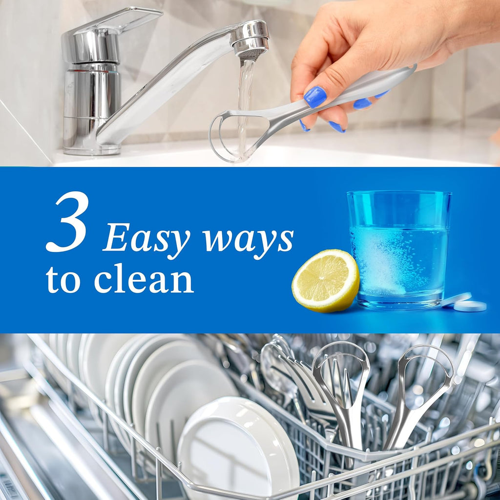 Mouthology Metal Tongue Scraper, Reduce Bad Breath in Seconds, Stainless Steel Tongue Cleaners for Adults, Metal Tounge Scrubber, Tongue Scraper Cleaner for Fresh Breath Tongue Brush (One Pack)