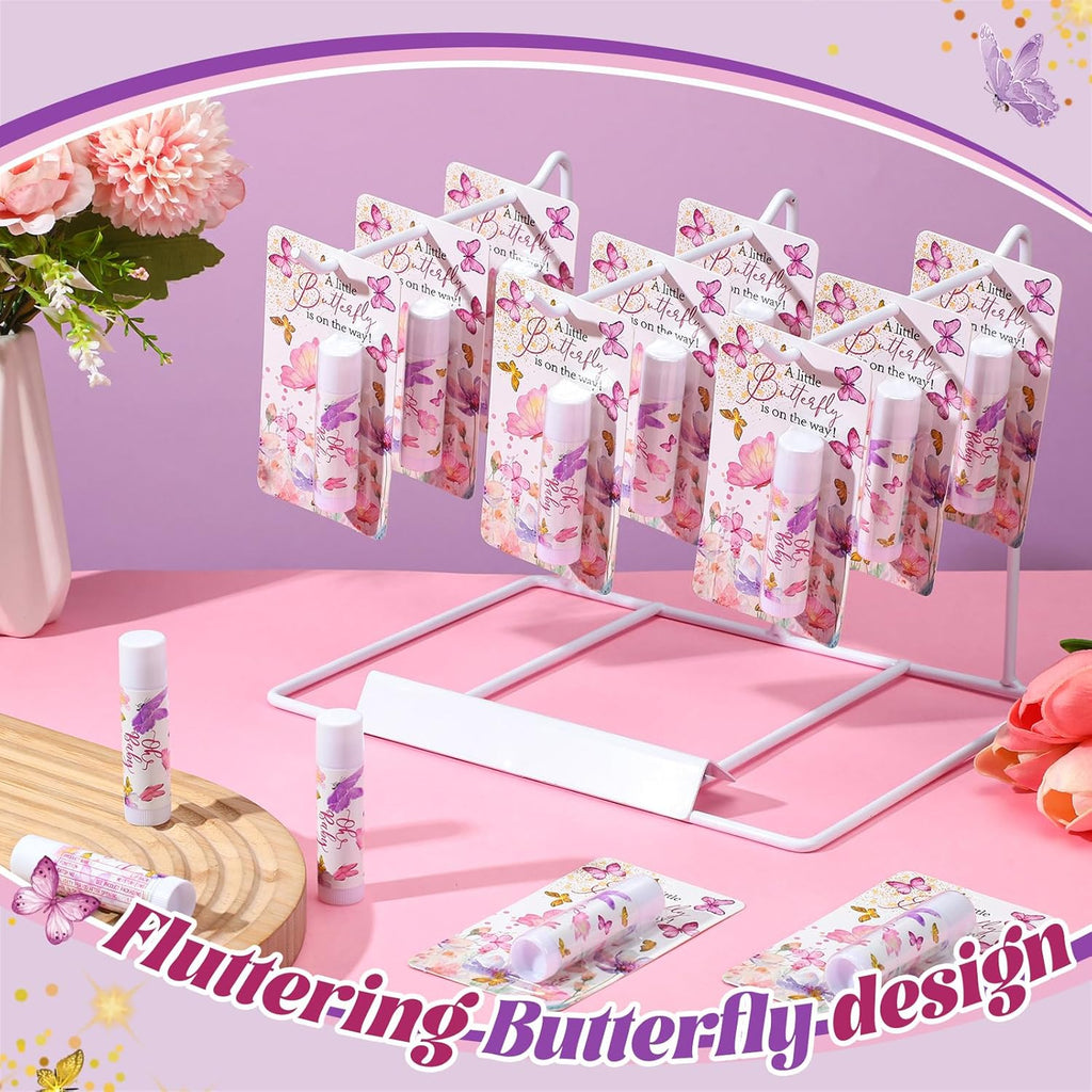 30 Pack Christmas Butterfly Baby Shower Games Prizes Party Gifts Bulk Lip Balms Favors for Winners Adults Guests Gender Reveal Favors Decorations Baby Shower Souvenirs Gifts Stocking Stuffers