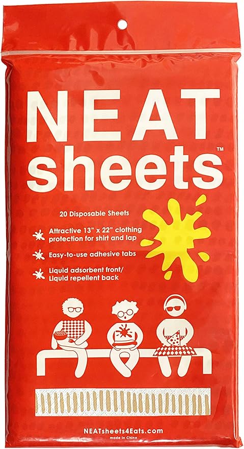 Disposable Bibs for Adults, Kids & Elderly Senior | Adhesive Tab Napkins for Eating, Personal Use, Home Care, Business | Spill Absorbent, Stain/Liquid Repellent | Cinnamon Stick, 20 Count