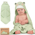 KeaBabies Hooded Baby Towel for Newborn - Viscose Derived from Bamboo Large Baby Bath Towels with Hood for Boys, Girls, Toddler, Extra Absorbent & Soft Newborn Bath Essentials (Frog, Petite)