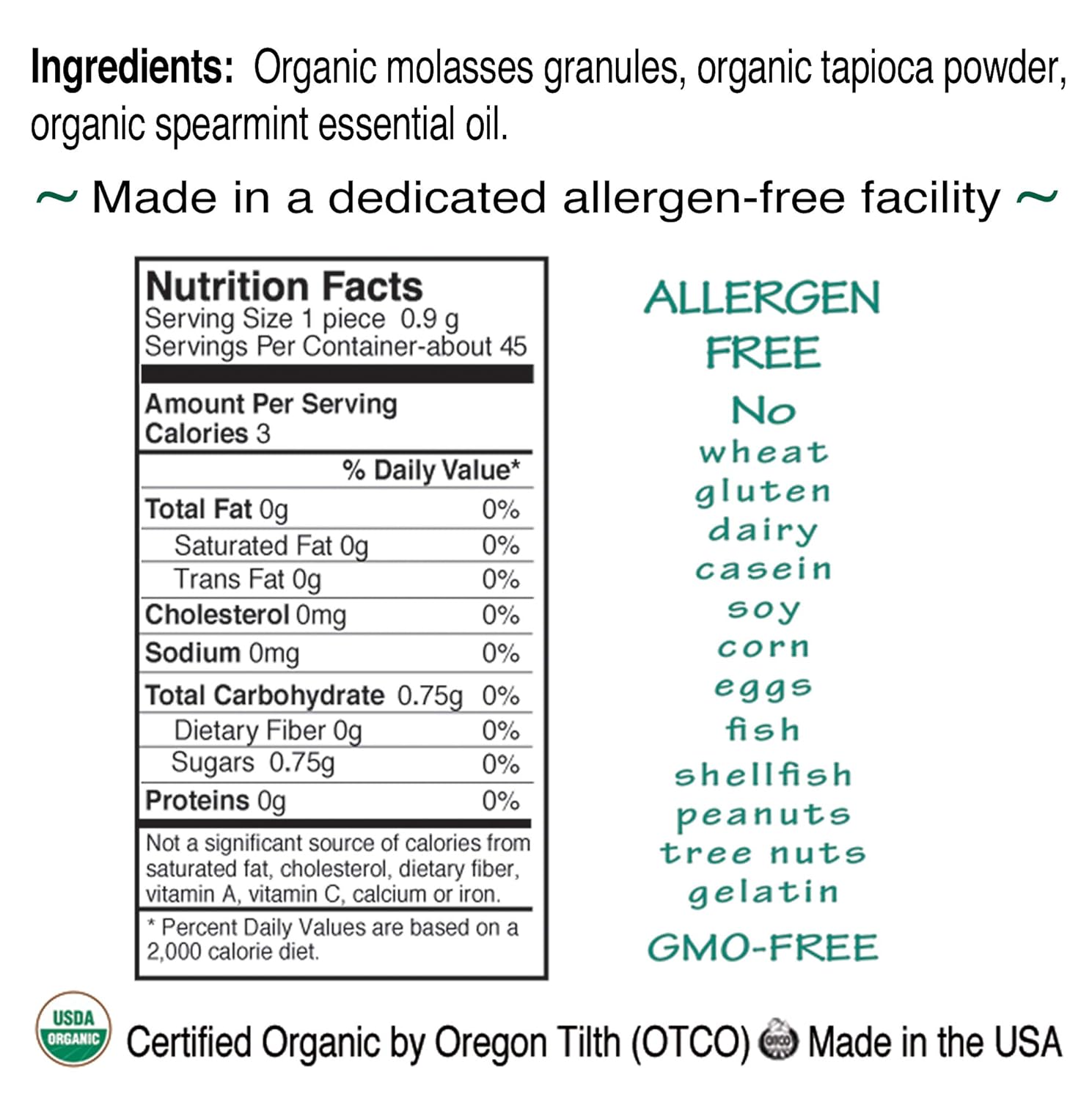 St. Claire's Organic Breath Mints (Spearmint, 27 Ounce Refill Bag, over 800 pieces) | Gluten-Free, Vegan, GMO-Free, Plant-based, Allergen-Free | Made in our Allergen-Free facility