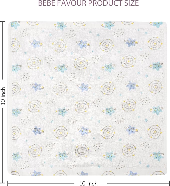 Baby Washcloths 4 Pack 100% Cotton Soft and Absorbent Terry Wash Cloths Wipes for Face Hand Body Burp Rag for Sensitive Skin Newborns Infants Toddlers 10" x 10"