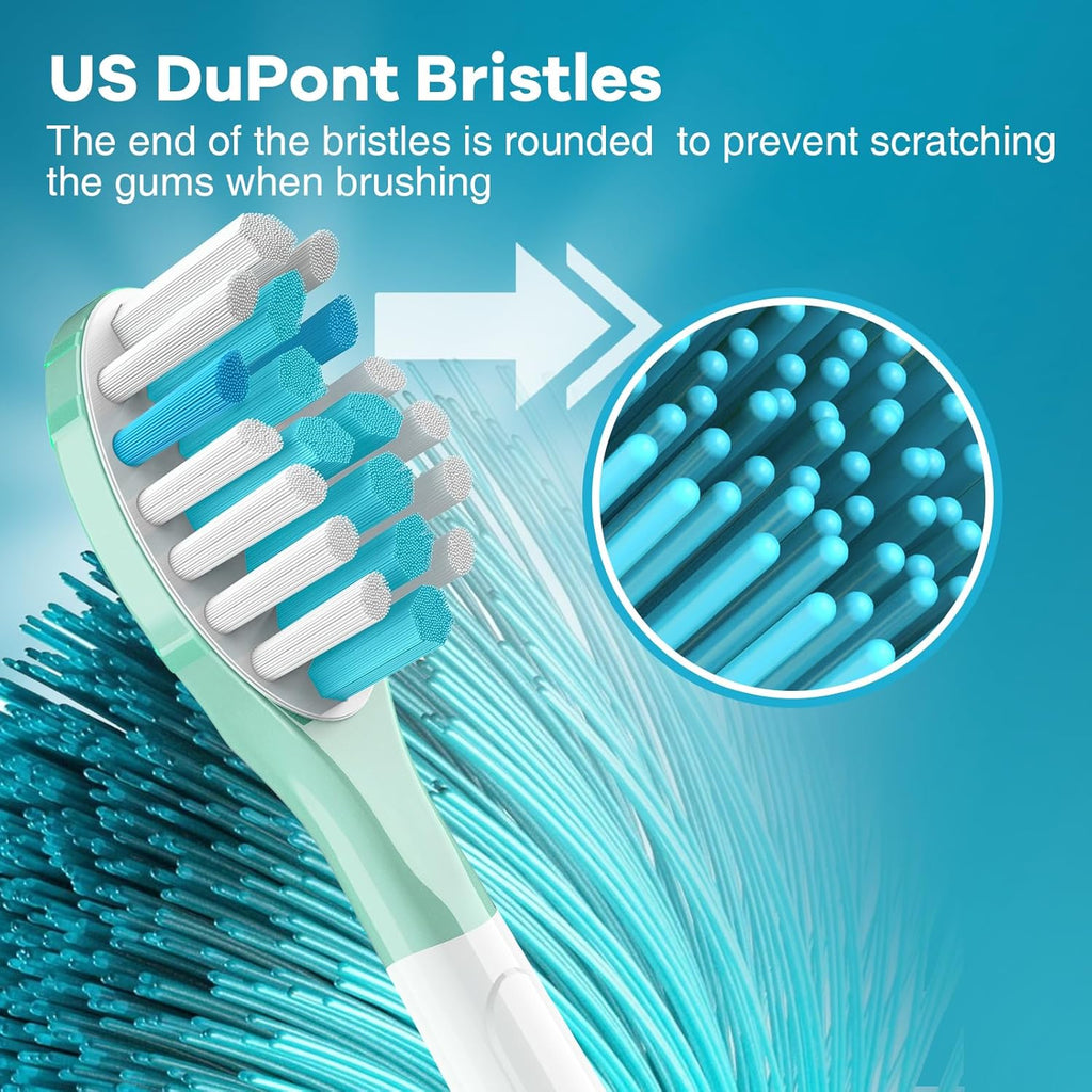 Aoremon Replacement Heads for Sonciare C3: Toothbrush Heads fit for Philips Sonicare 2 Series 3 Series ProtectiveClean DiamondClean FlexCare HealthyWhite 4100 5100 6100 G3 W3 C2 G2 C1, 4 Count,White