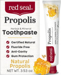 Red Seal Propolis Herbal & Mineral Natural Toothpaste - Mild Mint - Fluoride Free, Organic Toothpaste, NATRUE Certified Natural - Natural Gum Health, No Artificial Flavors, Cruelty-Free, 3.53 oz