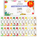 DMSKY 24 Pack Lip Balm, Natural Lip Balm Bulk with Vitamin E and Coconut Oil, Moisturizing Lip Balm for Chapped Lips, Bulk Lip Balm for Women-12 Flavors
