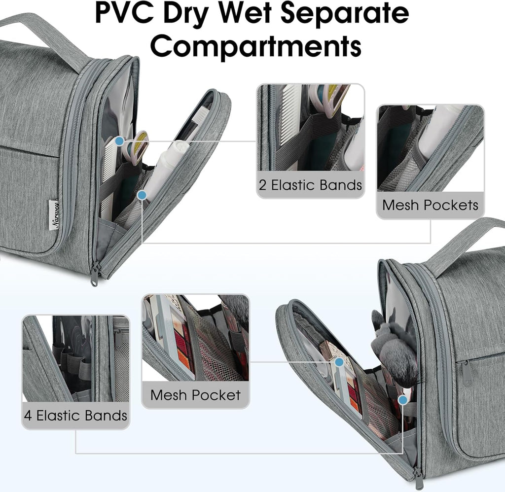 Narwey Hanging Toiletry Bag for Women Travel Makeup Bag Organizer Toiletries Bag for Cosmetics Essentials Accessories
