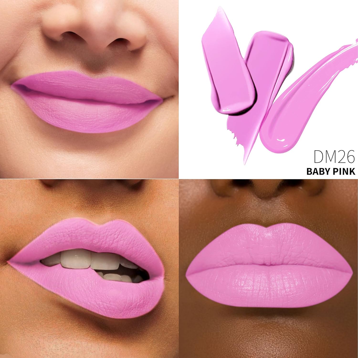 Pink Lipstick Matte for Women Superstay Long Lasting Lipstick Smudgeproof Liquid Lipsticks Cruelty Free Lip Makeup (DM26 Baby Pink)