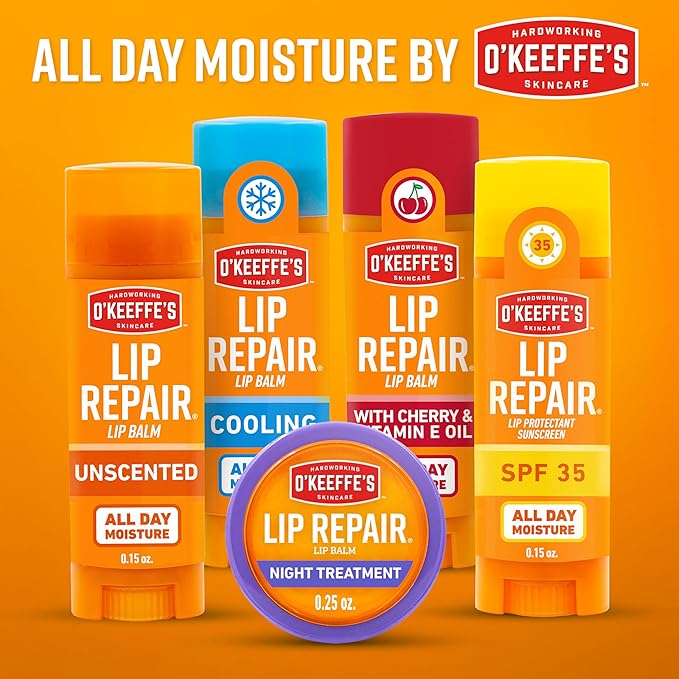 O'Keeffe's Lip Repair Unscented Lip Balm for Dry, Cracked Lips - Stick (1 Pack) - Moisturizer for Very Dry Lips