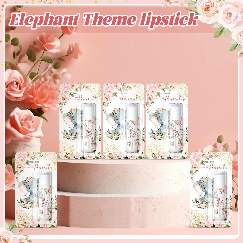 30 Pack Christmas Pink Elephant Party Baby Shower Games Prizes Bulk Lip Balms Little Peanut Party Gifts for Winners Boy Girls Gender Reveal Favors Decor Baby Shower Souvenirs Stocking Stuffers
