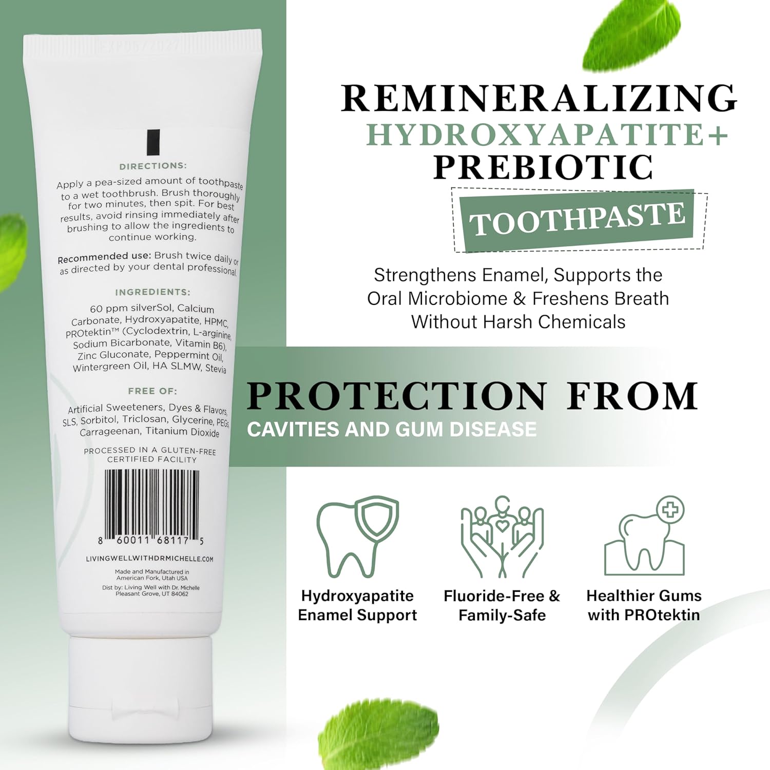 Natural Oral Care Bundle – Remineralizing Toothpaste + Alcohol-Free Mouthwash | Hydroxyapatite + Colloidal Silver | Fluoride-Free, Dentist-Developed | Supports Enamel, Gum Health & Oral Microbiome | M