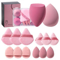 Makeup Sponge Set BS-MALLTriangle Puff 14 Pcs for Liquid, Cream, and Powder, Multi-colored Makeup Sponges and Mini Makeup Sponge (B-Pink)