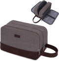 WANDF Travel Toiletry Bag for Men Large Toiletries Shaving Bag Water Resistant Hanging Dopp Kit Travel Accessories Bag for Women Men (Taupe)