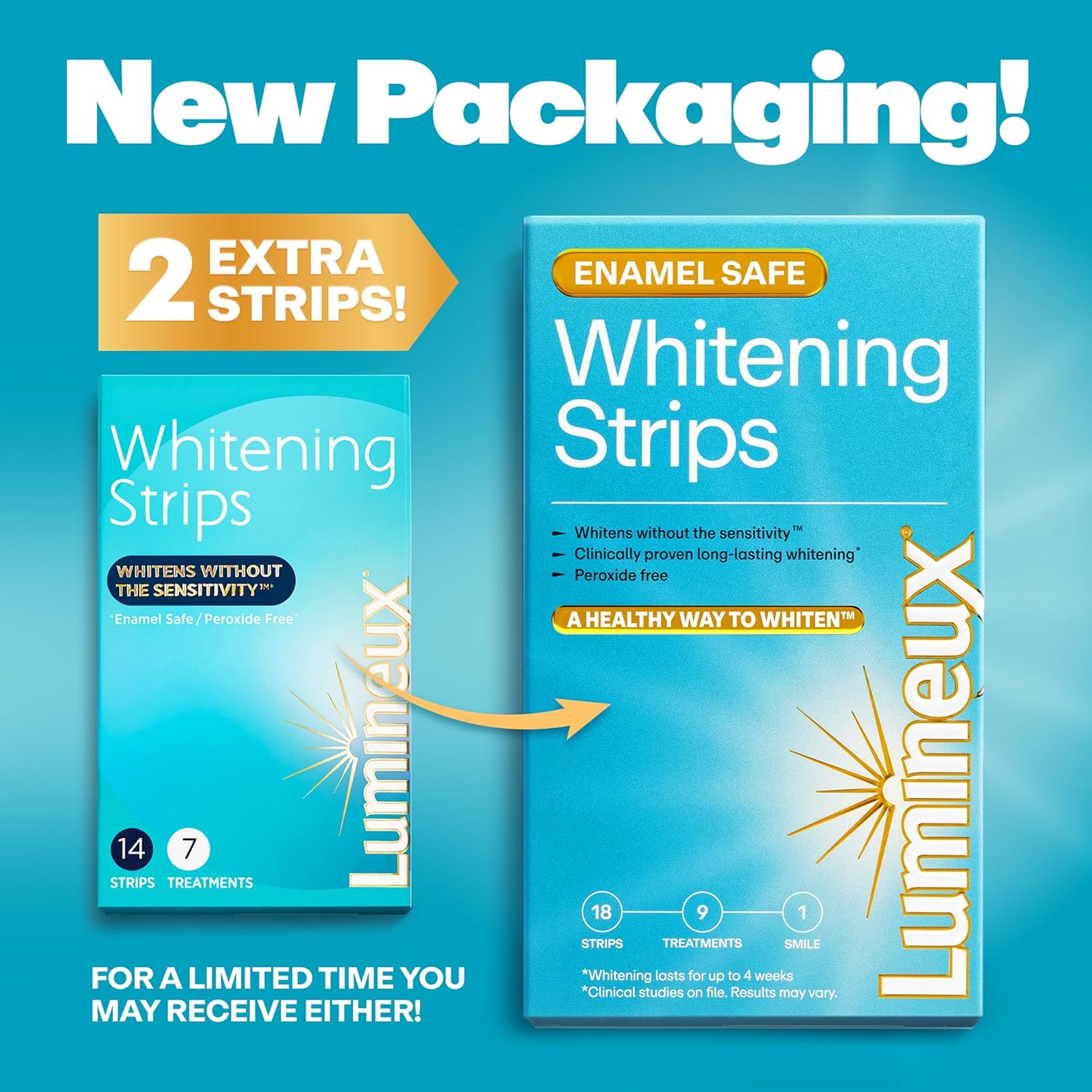 Lumineux Whitening Starter Set – Peroxide Free - Enamel Safe for Whiter Teeth – Includes 7 Whitening Treatments & 2 Pack Whitening Toothpaste, Fluoride Free & Dentist Formulated